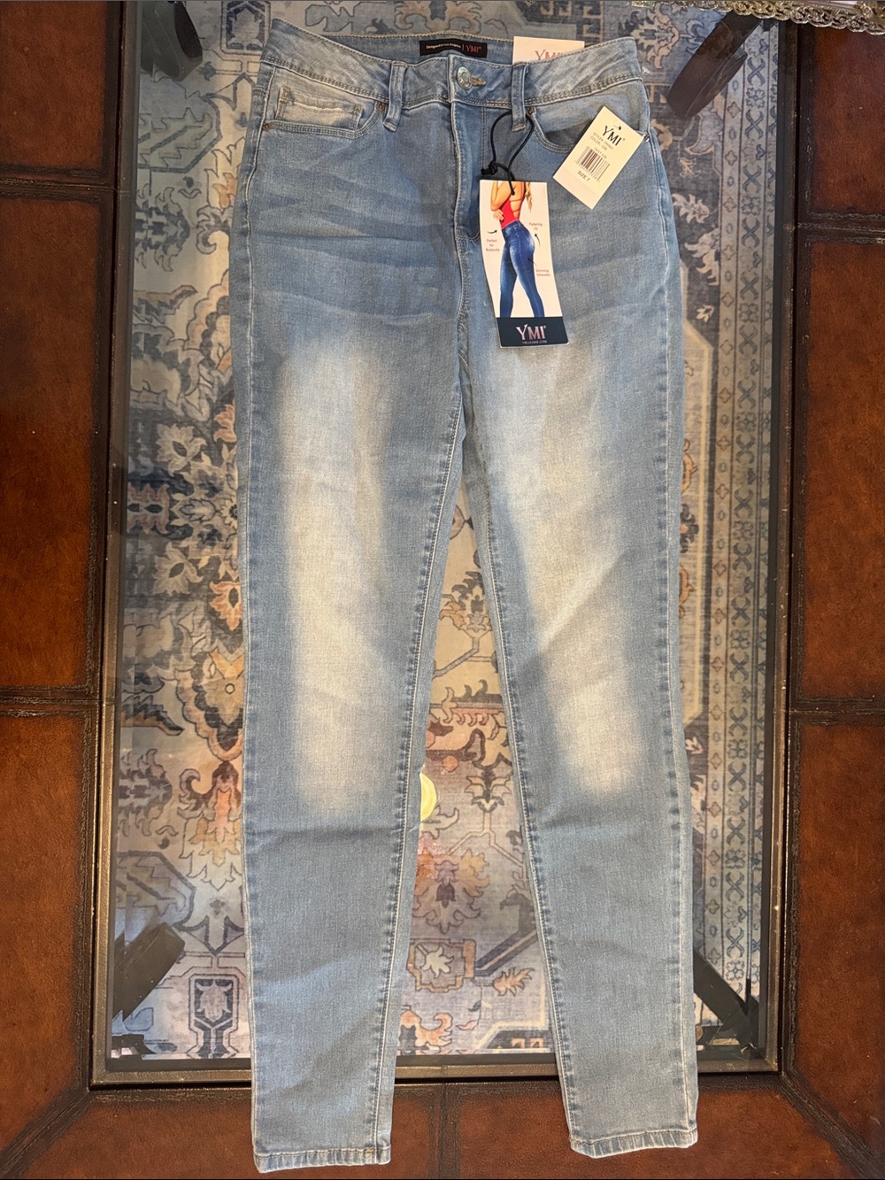 YMI Women's Light Blue Skinny Jeans - Faded Stretch Denim